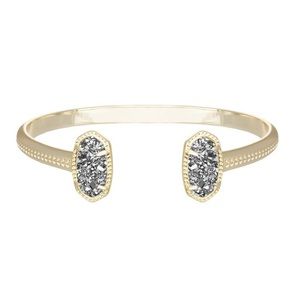 Kendra Scott Elton Bracelet in Gold with Platinum Drusy NWT OS 4217712340